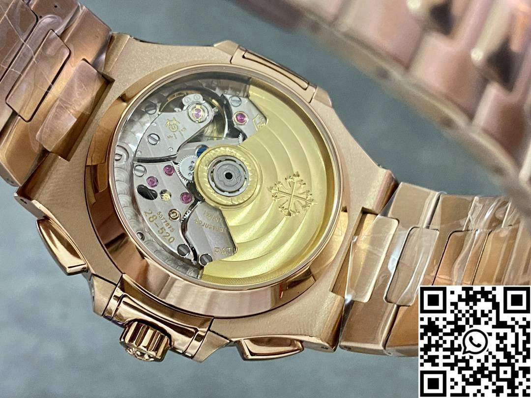 Patek Philippe Nautilus 5980 3K Factory Rose Gold Black Dial Stretchable 605