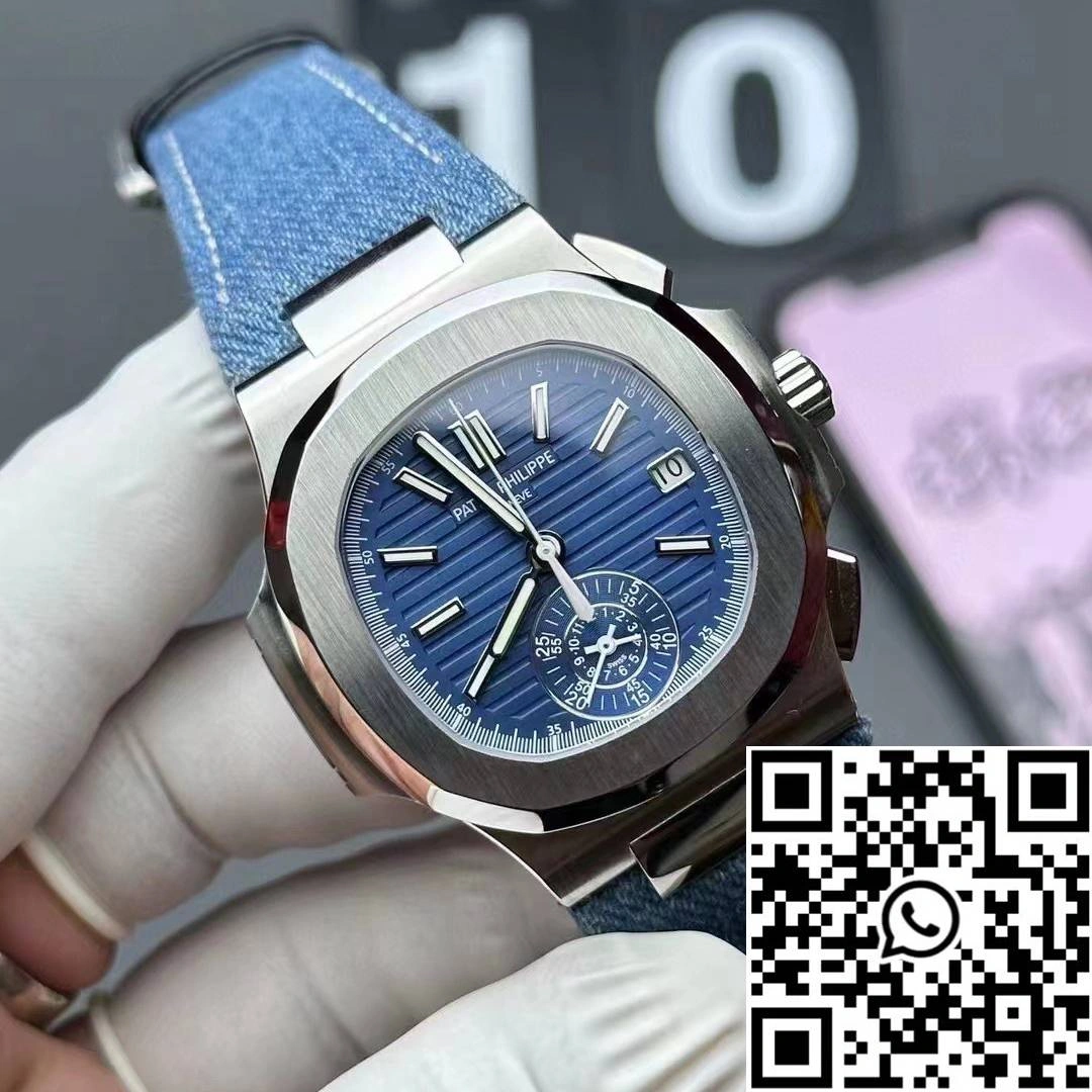 WaterResistant Patek Philippe Nautilus 5980 3K Factory Stainless Steel Blue Dial 580