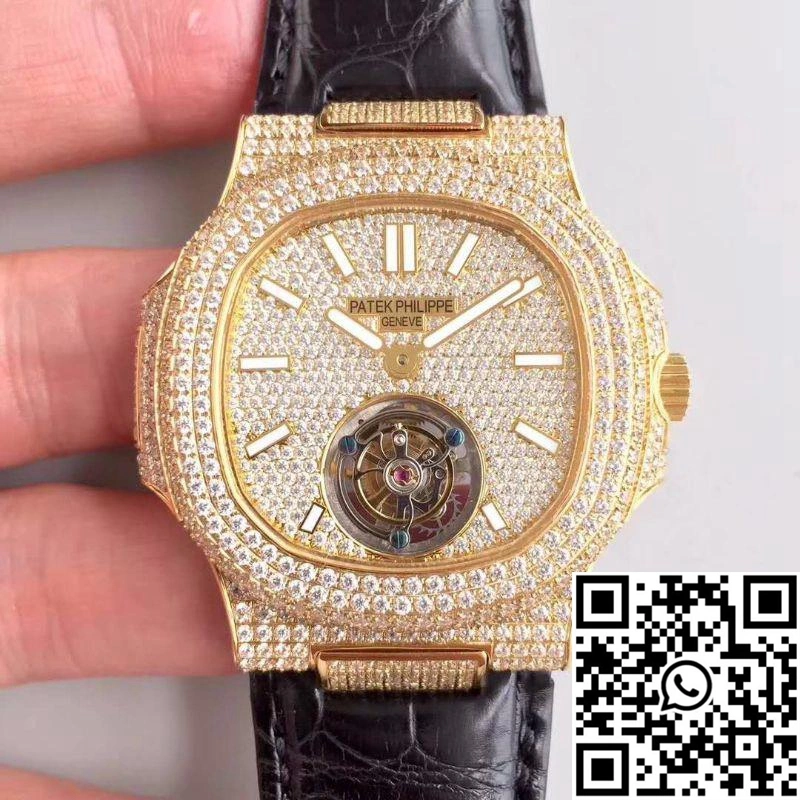 Patek Philippe Nautilus Jumbo 5711 Diamond Dial Tourbillon R8 Factory Comfortable 572