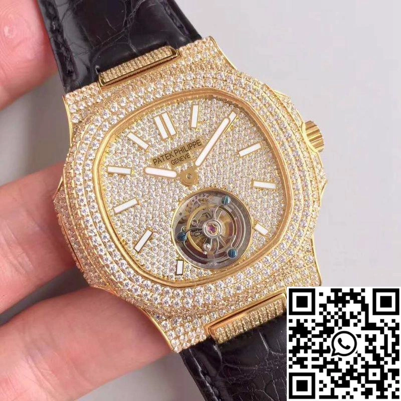 Patek Philippe Nautilus Jumbo 5711 Diamond Dial Tourbillon R8 Factory Comfortable 572