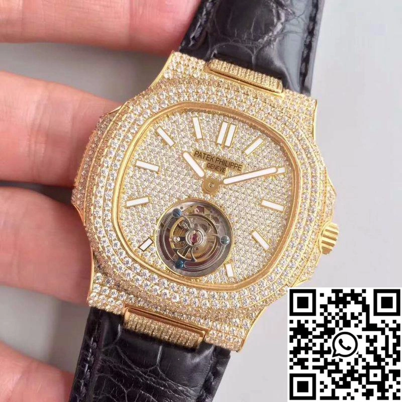 Patek Philippe Nautilus Jumbo 5711 Diamond Dial Tourbillon R8 Factory Comfortable 572