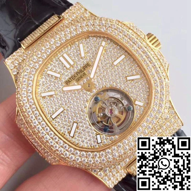 Patek Philippe Nautilus Jumbo 5711 Diamond Dial Tourbillon R8 Factory Comfortable 572