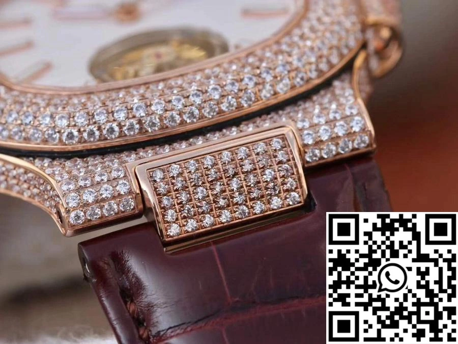 Tailored Patek Philippe Nautilus Jumbo 5711 Rose Gold Tourbillon 2018 R8 Factory White Dial 591