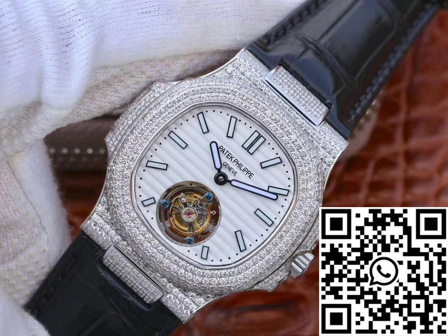 Unique Patek Philippe Nautilus Jumbo 5711 Tourbillon 2018 R8 Factory White Dial 596