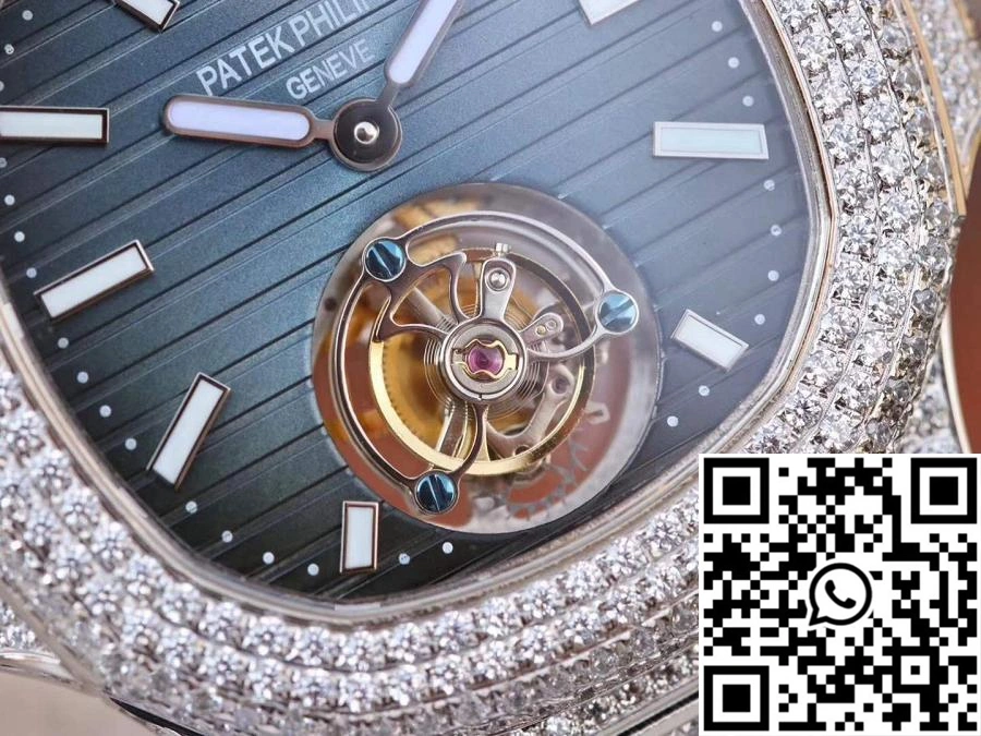 Upgraded Patek Philippe Nautilus Jumbo 5711 Tourbillon Blue Dial R8 Factory 583