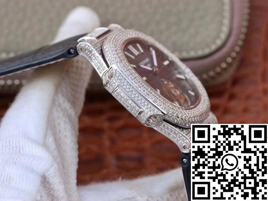 Upgraded Patek Philippe Nautilus Jumbo 5711 Tourbillon Blue Dial R8 Factory 583