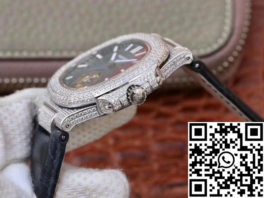 Upgraded Patek Philippe Nautilus Jumbo 5711 Tourbillon Blue Dial R8 Factory 583