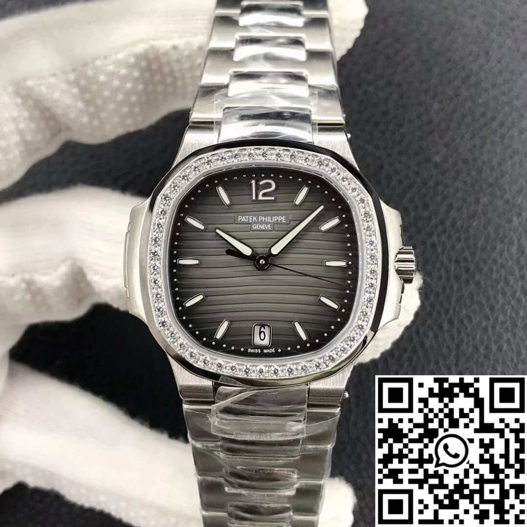 FlexibleFit Patek Philippe Nautilus Ladies 7118-1200A-011 PF Factory Gray Black Gradient Dial 575