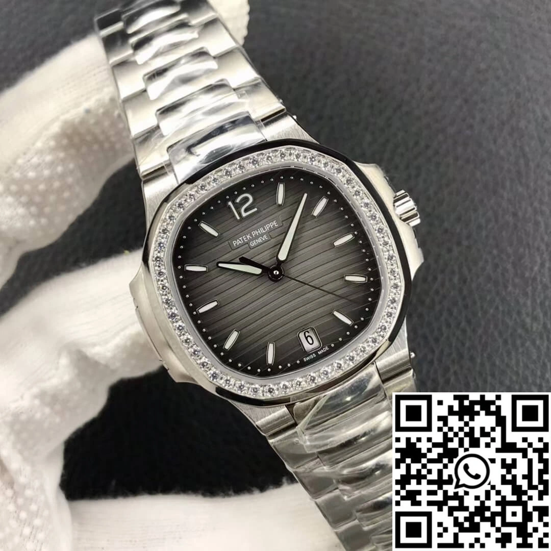 FlexibleFit Patek Philippe Nautilus Ladies 7118-1200A-011 PF Factory Gray Black Gradient Dial 575