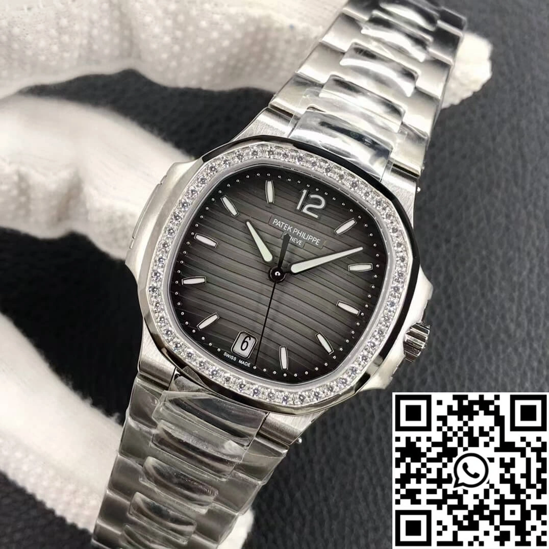 FlexibleFit Patek Philippe Nautilus Ladies 7118-1200A-011 PF Factory Gray Black Gradient Dial 575