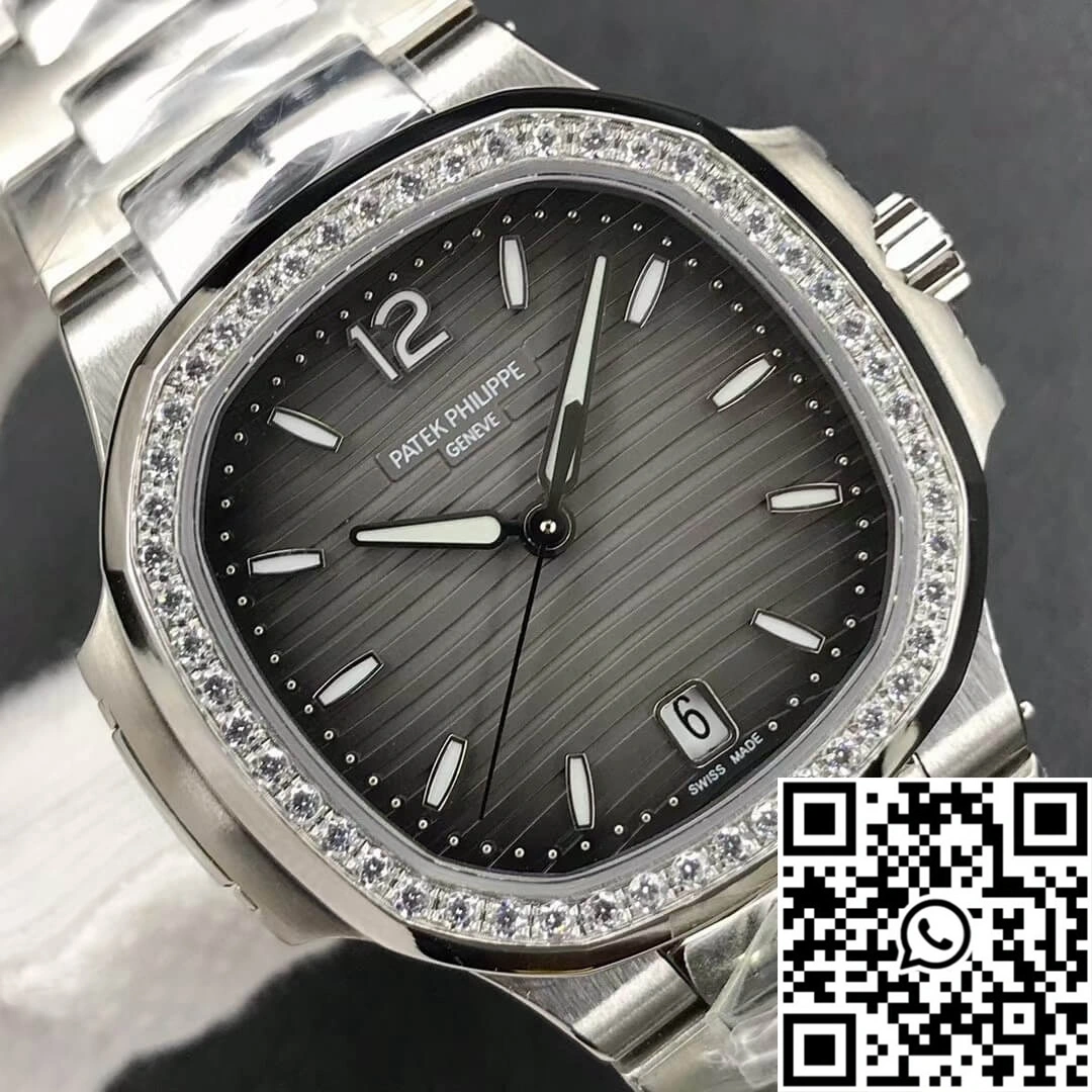 FlexibleFit Patek Philippe Nautilus Ladies 7118-1200A-011 PF Factory Gray Black Gradient Dial 575
