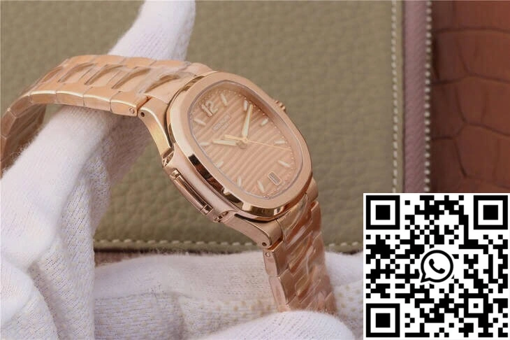 Bright Patek Philippe Nautilus Ladies 7118-1R-010 PF Factory Honey Gold Dial 599