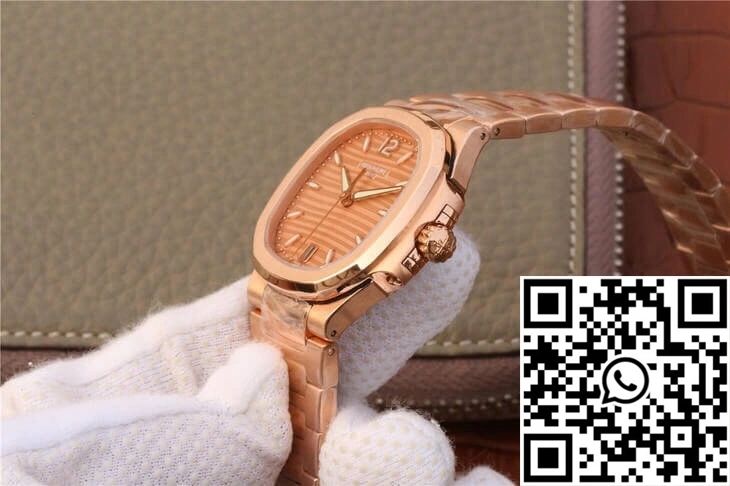 Bright Patek Philippe Nautilus Ladies 7118-1R-010 PF Factory Honey Gold Dial 599
