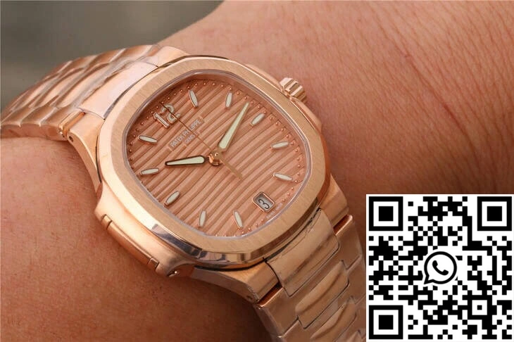 Bright Patek Philippe Nautilus Ladies 7118-1R-010 PF Factory Honey Gold Dial 599