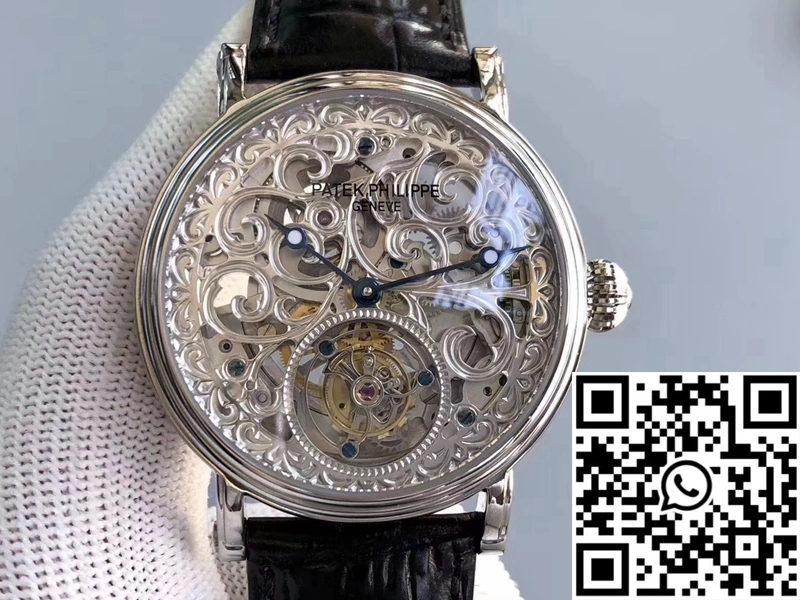 Patek Philippe Tourbillon 316L Stainless Steel Skeleton Dial Bright 611