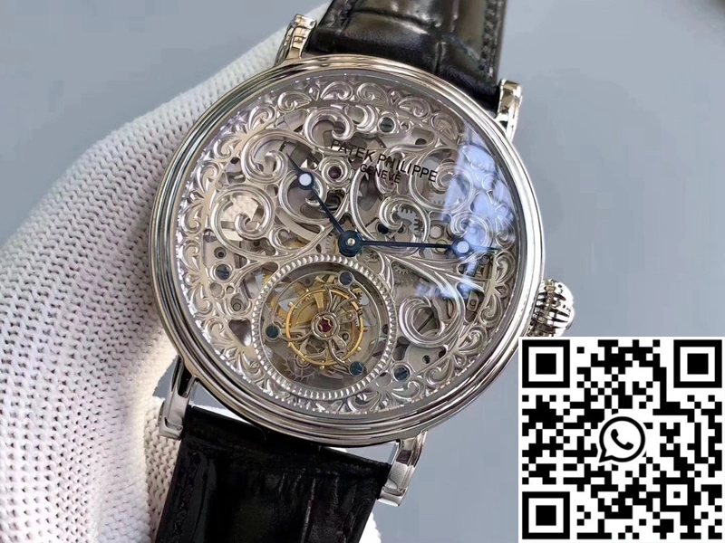 Patek Philippe Tourbillon 316L Stainless Steel Skeleton Dial Bright 611