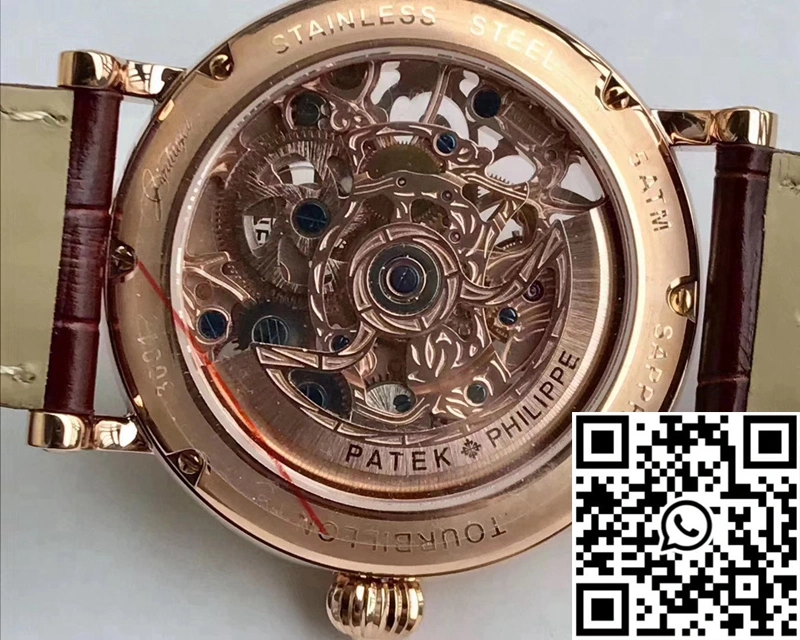 Bright Patek Philippe Tourbillon Rose Gold Skeleton Dial 612