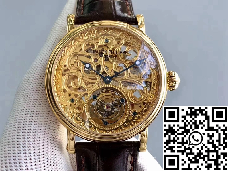 Patek Philippe Tourbillon Yellow Gold Skeleton Dial Unisex 616