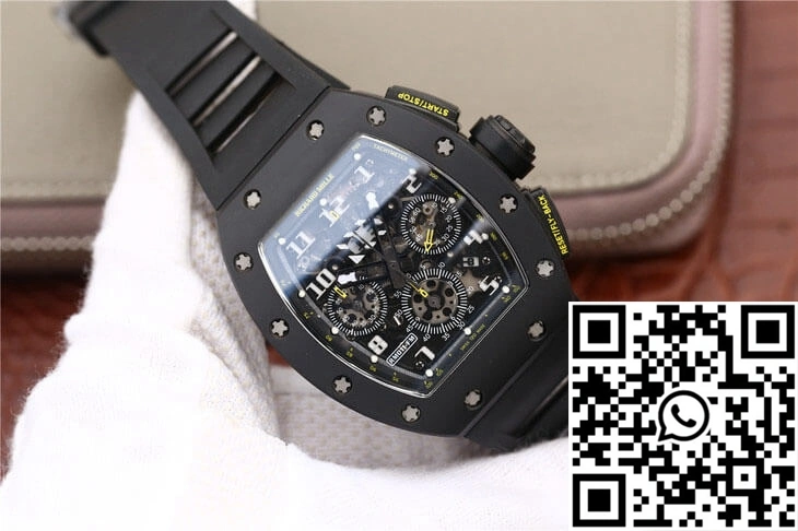 Richard Mille RM-011 KV Factory Carbon Fiber Black Strap FreshLook 2324