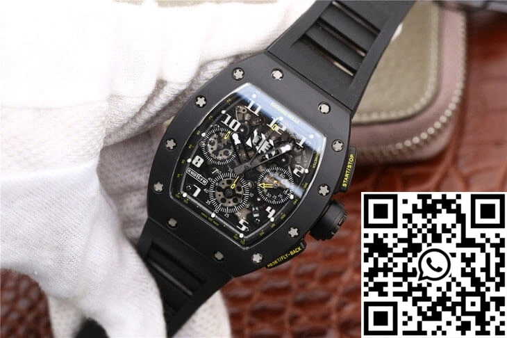 Richard Mille RM-011 KV Factory Carbon Fiber Black Strap FreshLook 2324