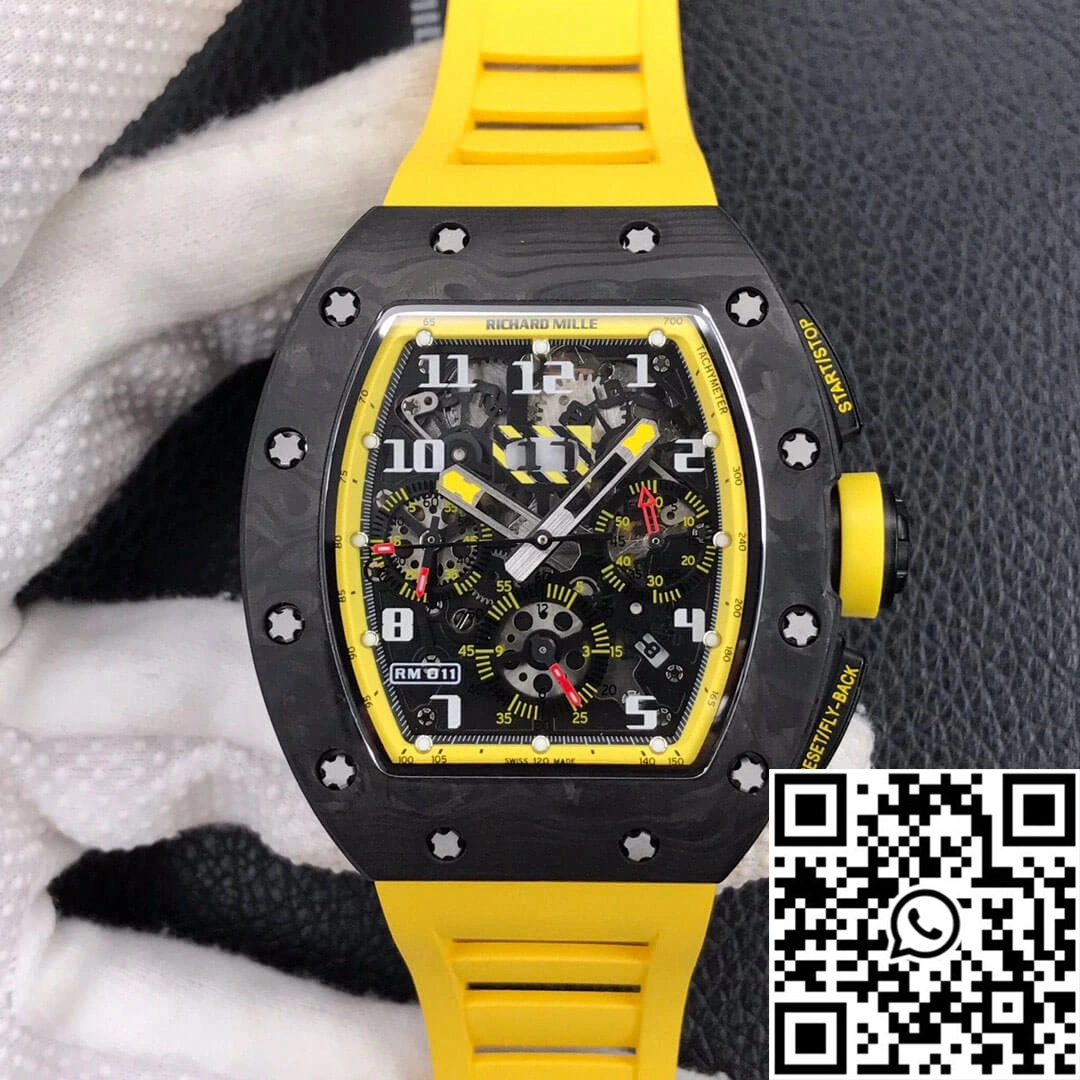 Richard Mille RM-011 KV Factory Forged Carbon Yellow Strap Flexible 2310