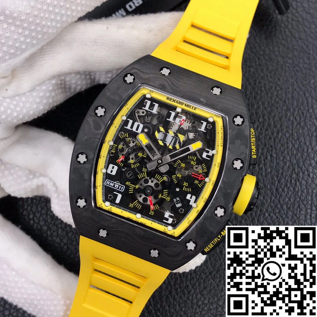 Richard Mille RM-011 KV Factory Forged Carbon Yellow Strap Flexible 2310