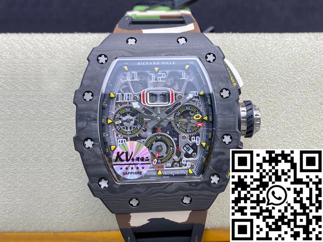 Richard Mille RM-011 KV Factory V2 Carbon Fiber Camo Rubber Strap Sporty 2314