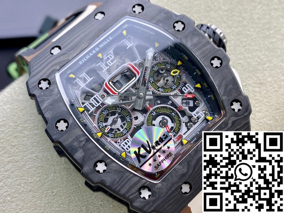 Richard Mille RM-011 KV Factory V2 Carbon Fiber Camo Rubber Strap Sporty 2314