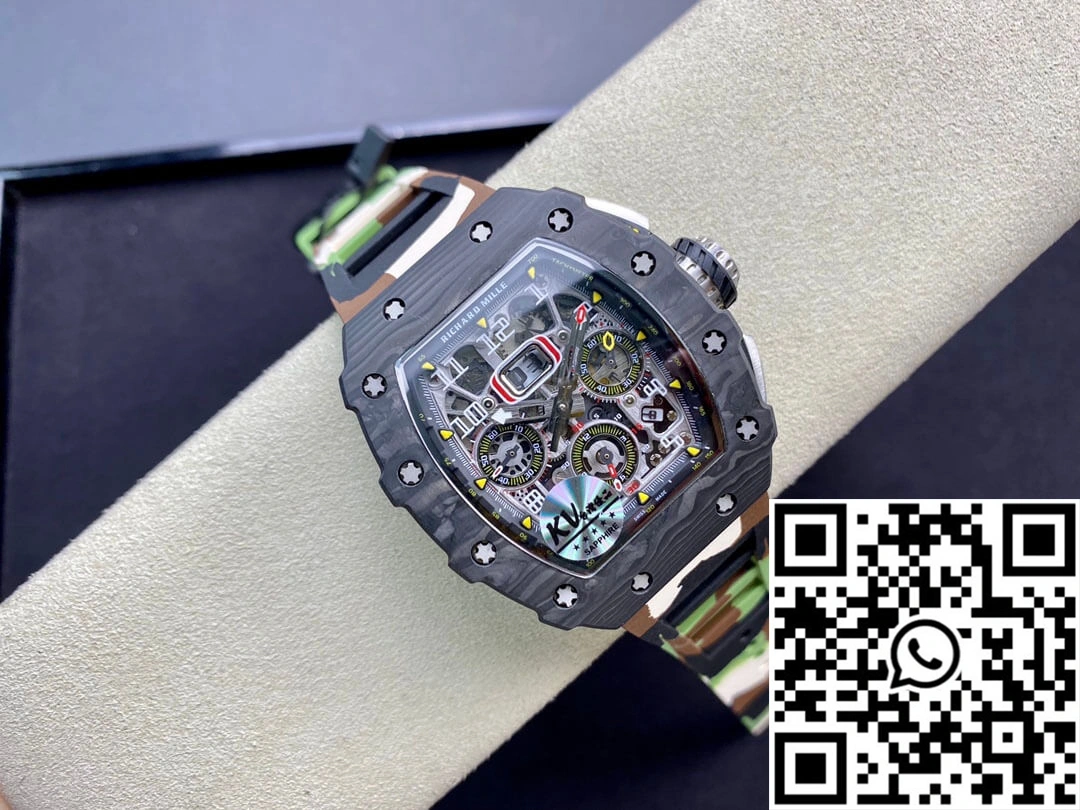 Richard Mille RM-011 KV Factory V2 Carbon Fiber Camo Rubber Strap Sporty 2314