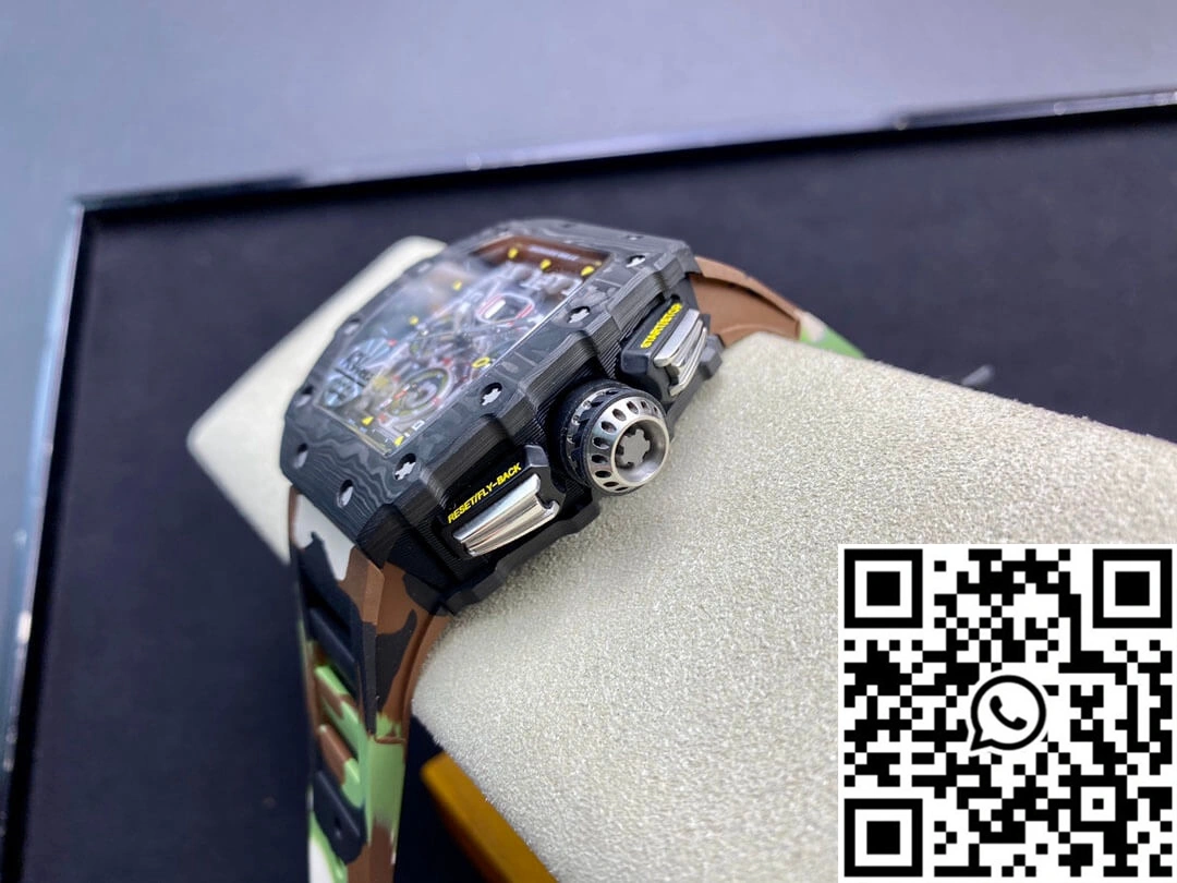 Richard Mille RM-011 KV Factory V2 Carbon Fiber Camo Rubber Strap Sporty 2314