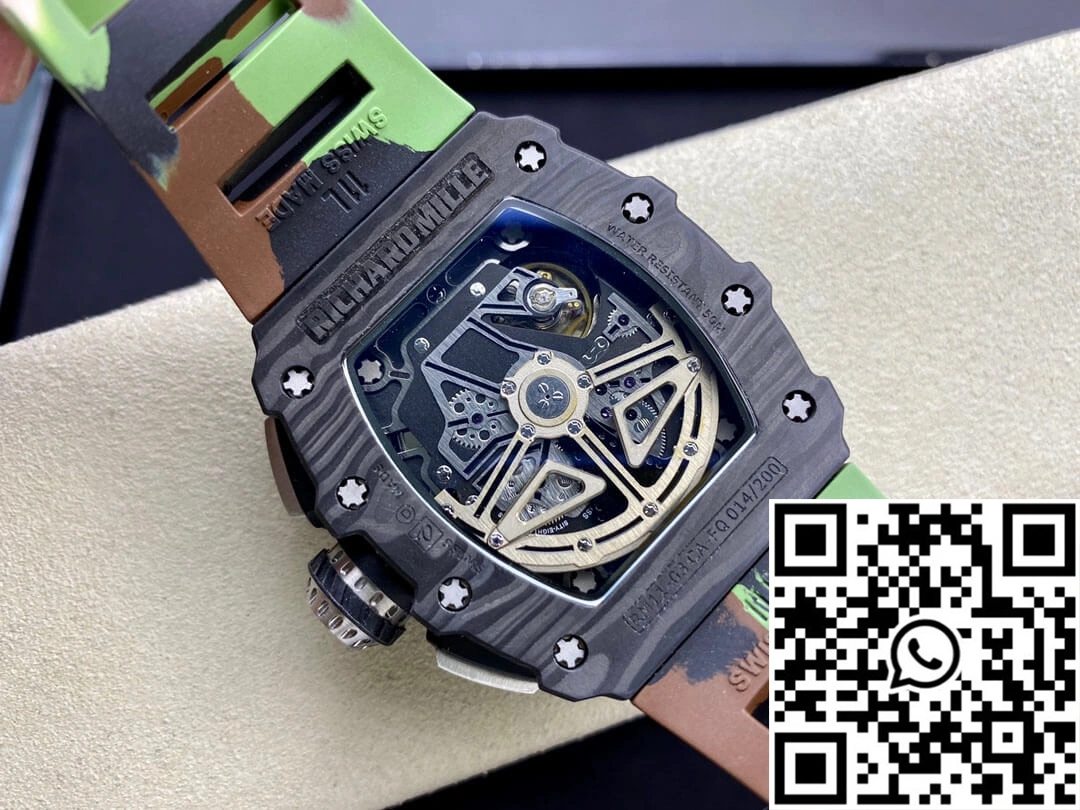 Richard Mille RM-011 KV Factory V2 Carbon Fiber Camo Rubber Strap Sporty 2314