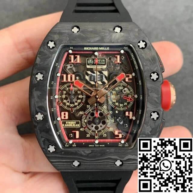 Reliable Richard Mille RM-011 KV Factory V2 Forged Carbon Black Case 2306