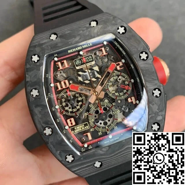 Reliable Richard Mille RM-011 KV Factory V2 Forged Carbon Black Case 2306