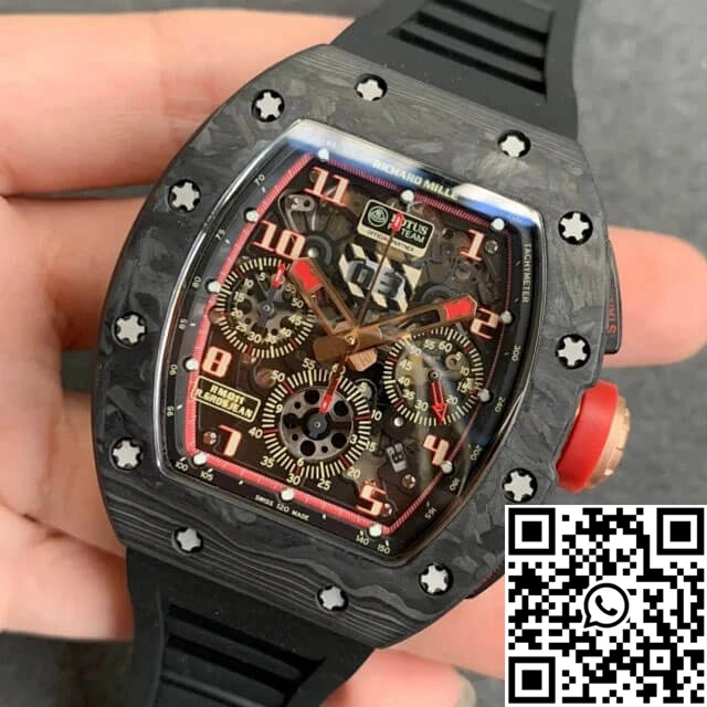 Reliable Richard Mille RM-011 KV Factory V2 Forged Carbon Black Case 2306