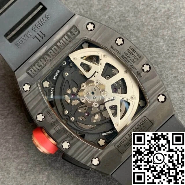 Reliable Richard Mille RM-011 KV Factory V2 Forged Carbon Black Case 2306