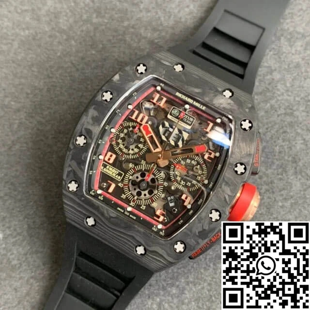 Reliable Richard Mille RM-011 KV Factory V2 Forged Carbon Black Case 2306