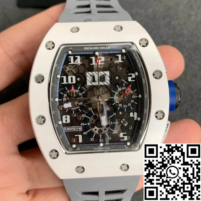 Attractive Richard Mille RM-011 KV Factory White Ceramic Case 2309