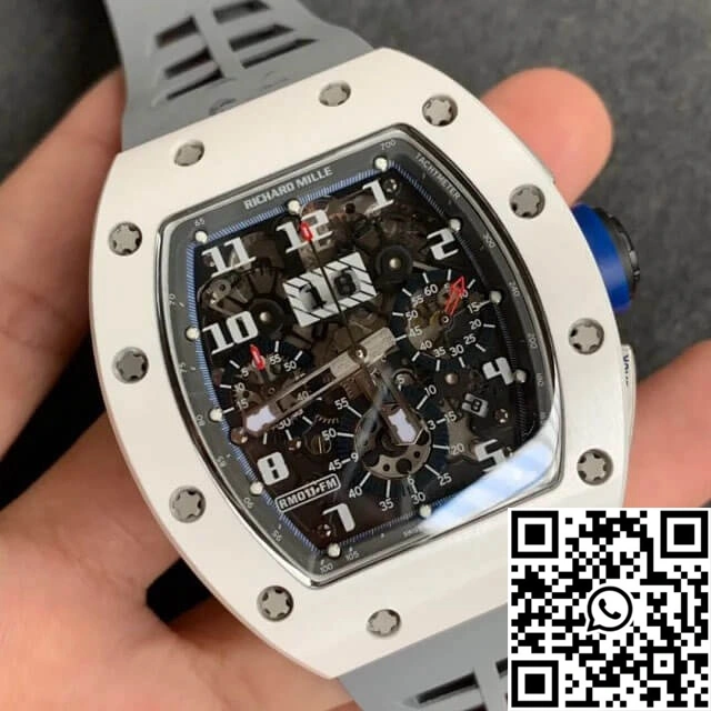 Attractive Richard Mille RM-011 KV Factory White Ceramic Case 2309