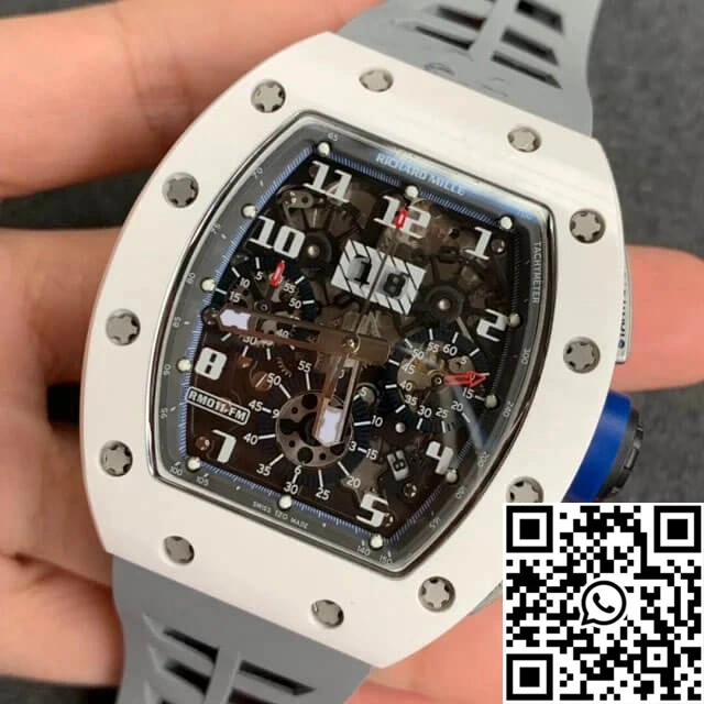 Attractive Richard Mille RM-011 KV Factory White Ceramic Case 2309