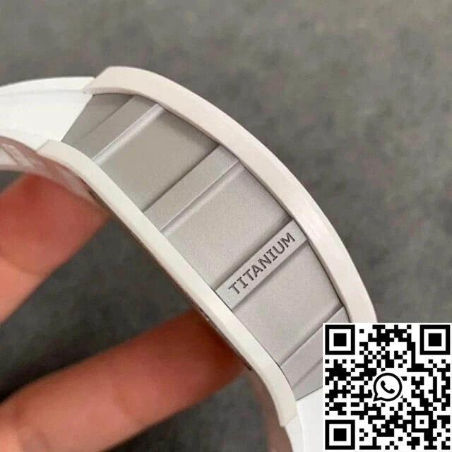 WellDesigned Richard Mille RM-011 KV Factory White Ceramic Rubber Strap 2333