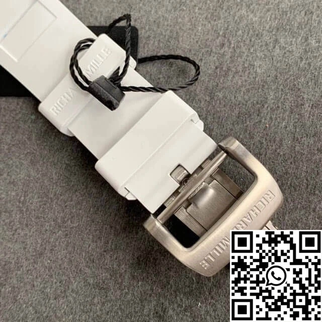 WellDesigned Richard Mille RM-011 KV Factory White Ceramic Rubber Strap 2333