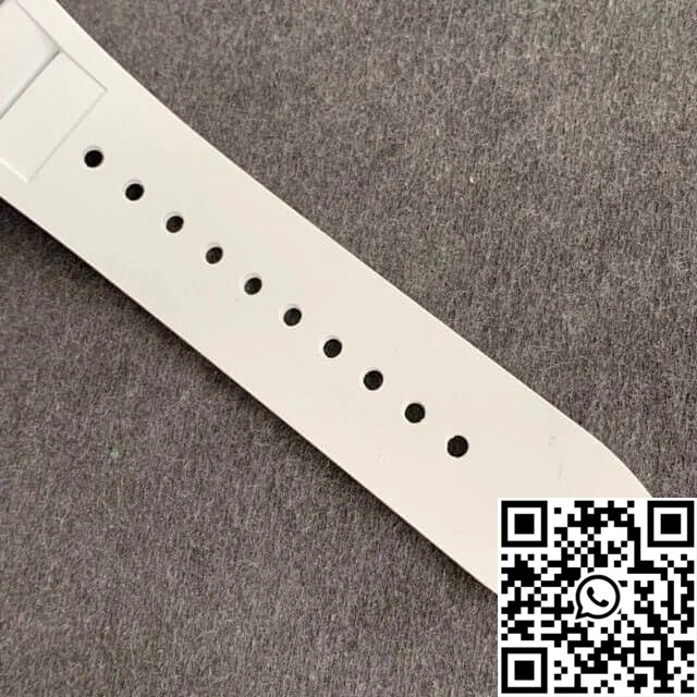 WellDesigned Richard Mille RM-011 KV Factory White Ceramic Rubber Strap 2333