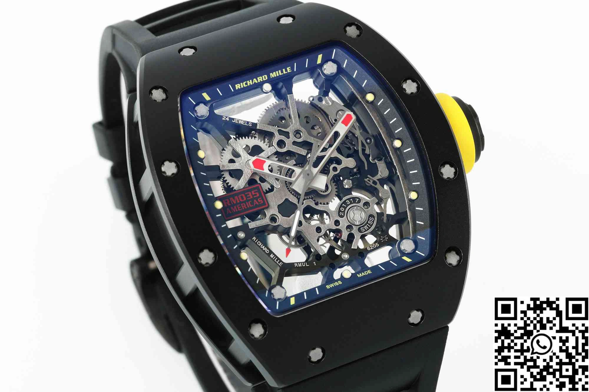 Chic Richard Mille RM-035 Sonic Factory Black Case Black Band 2363