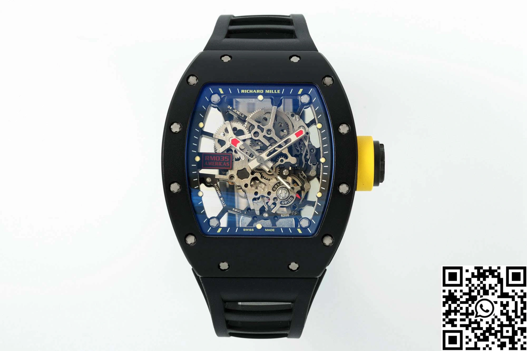 Chic Richard Mille RM-035 Sonic Factory Black Case Black Band 2363