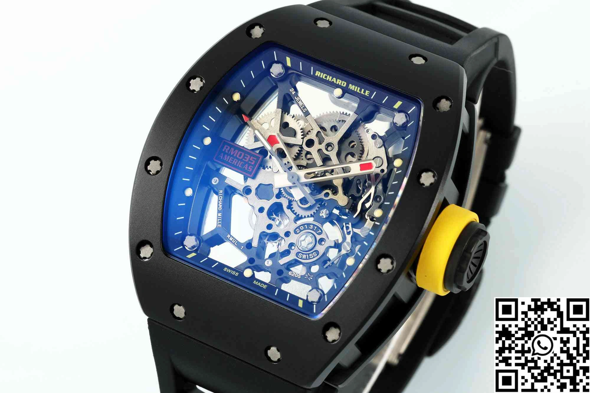 Chic Richard Mille RM-035 Sonic Factory Black Case Black Band 2363