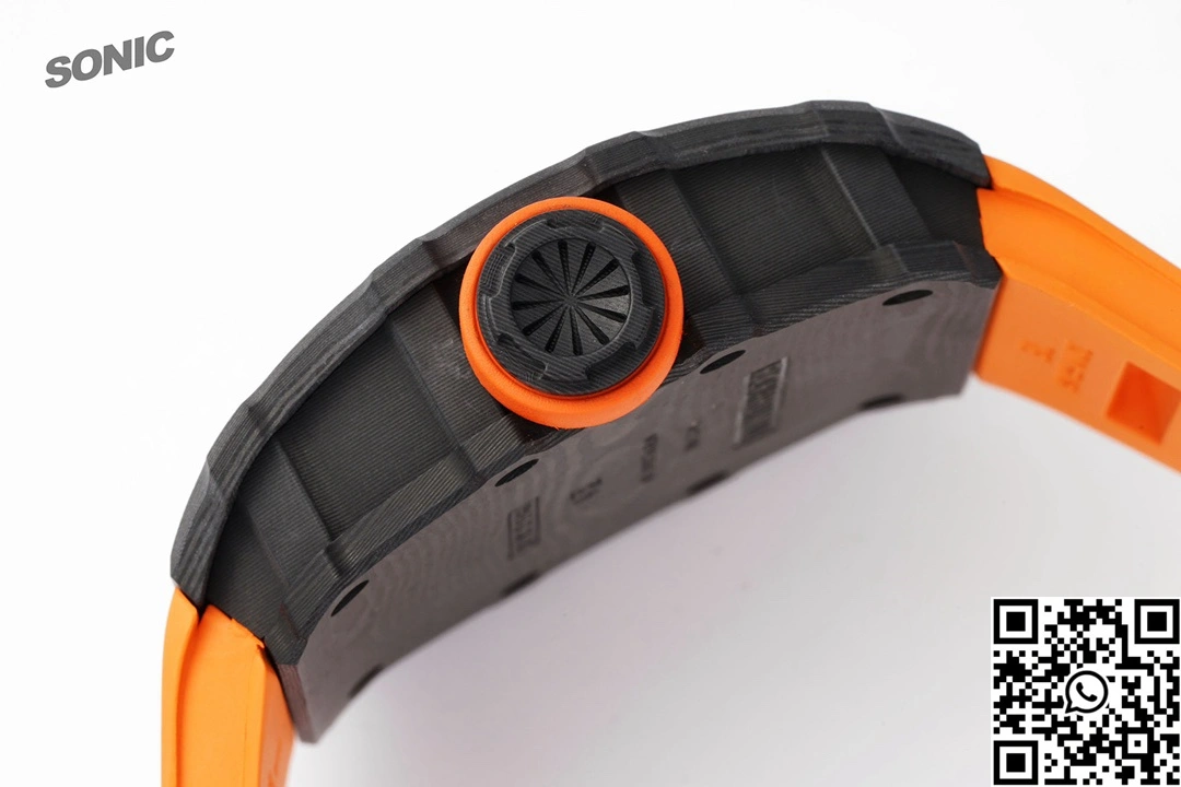 Richard Mille RM-035 Sonic Factory NTPT Carbon Fiber Black Case Orange Band ModernLook 2373