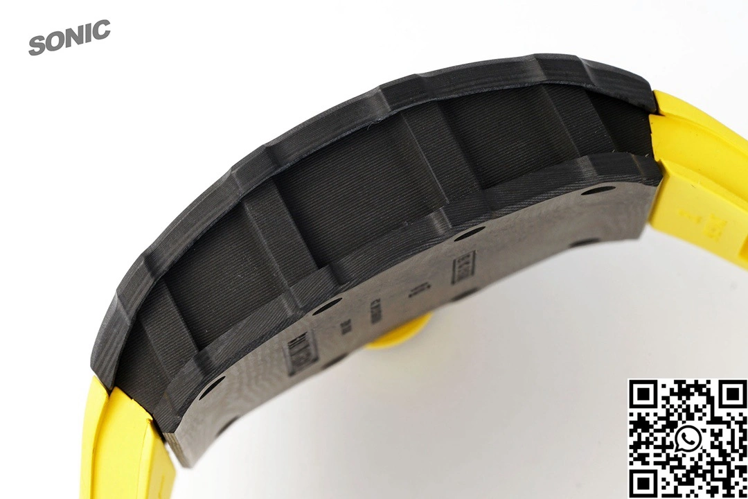 Bright Richard Mille RM-035 Sonic Factory NTPT Carbon Fiber Black Case Yellow Band 2369