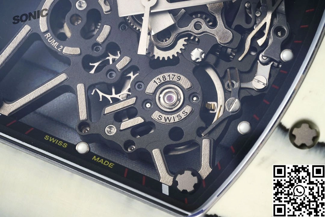 Versatile Richard Mille RM-035 Sonic Factory NTPT Carbon Fiber White Case Blue Band 2377