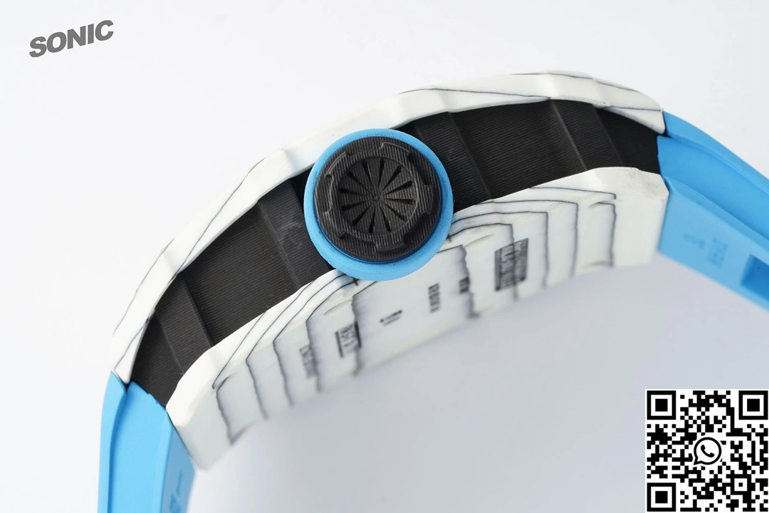 Versatile Richard Mille RM-035 Sonic Factory NTPT Carbon Fiber White Case Blue Band 2377
