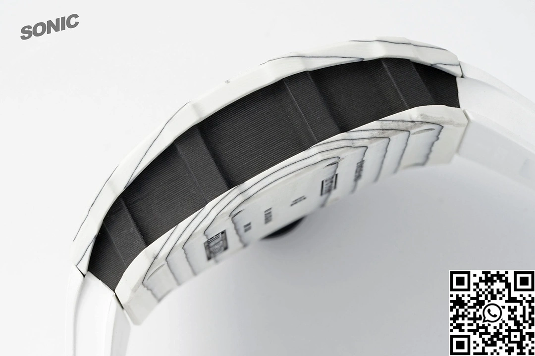 Original Richard Mille RM-035 Sonic Factory NTPT Carbon Fiber White Case White Band 2374